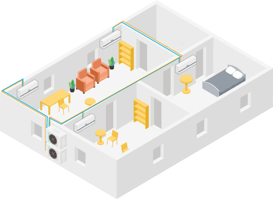 Four Multi-Zone Ductless Split System