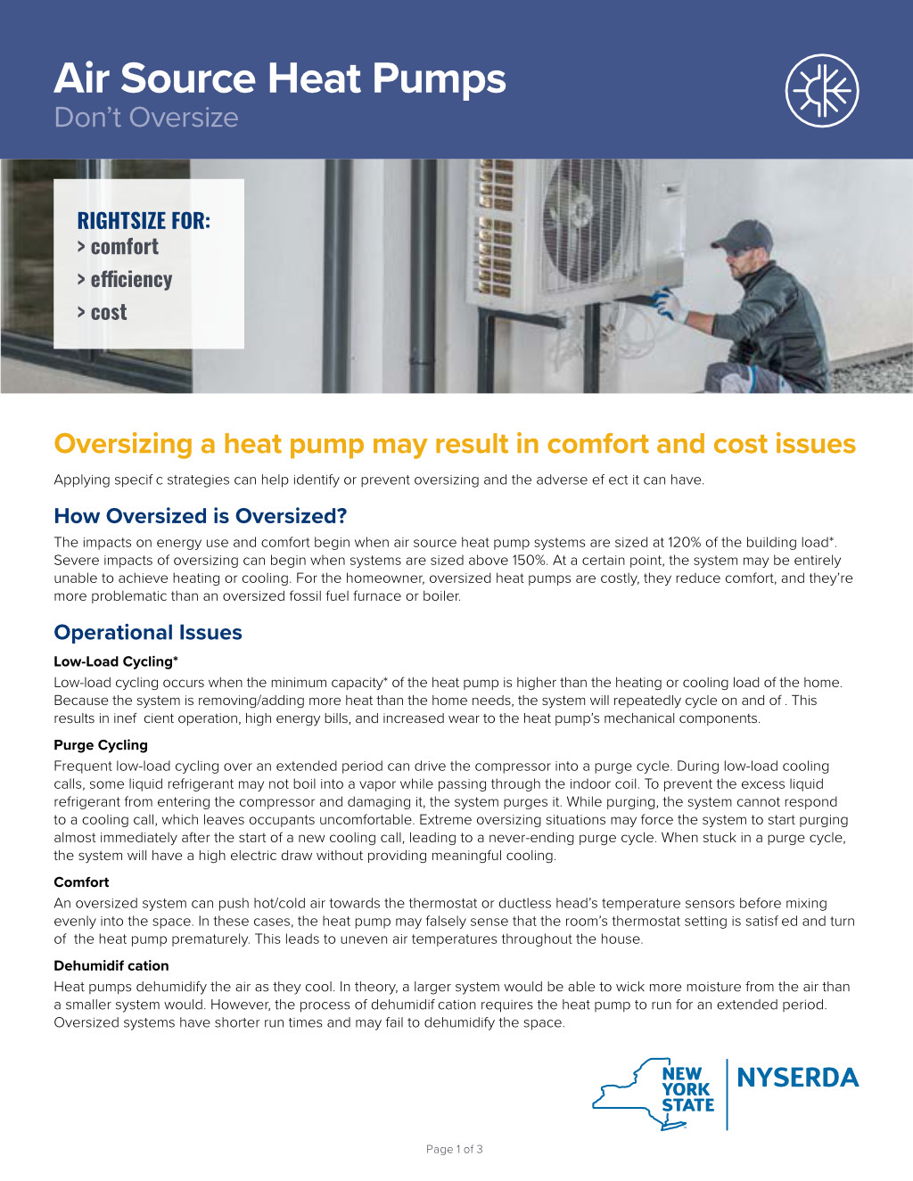 Air Source Heat Pumps: Don’t Oversize